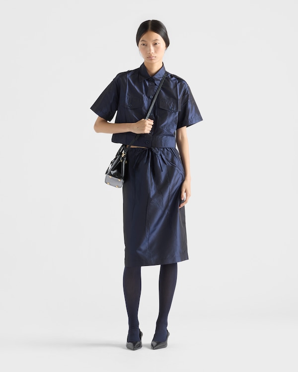 Taffeta midi-skirt - Navy Taffeta midi-skirt - Navy