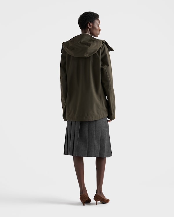 Pleated hopsack and technical fabric skirt - Slate Gray Pleated hopsack and technical fabric skirt - Slate Gray