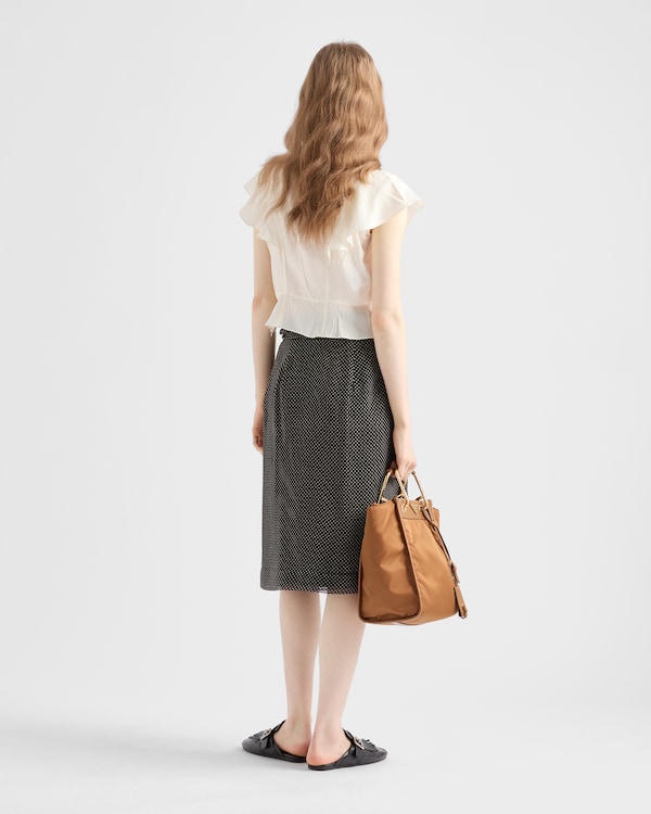 Printed chiffon wrap skirt - Black Printed chiffon wrap skirt - Black