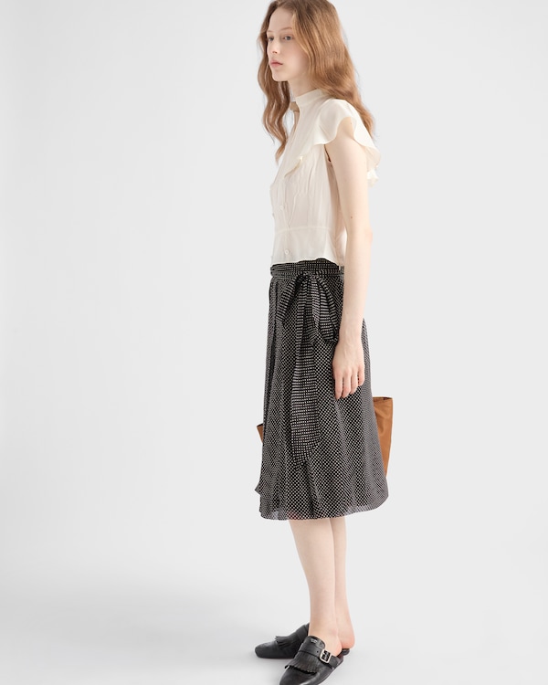 Printed chiffon wrap skirt - Black Printed chiffon wrap skirt - Black