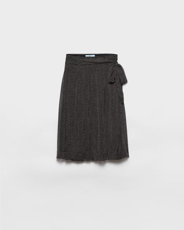 Printed chiffon wrap skirt - Black Printed chiffon wrap skirt - Black