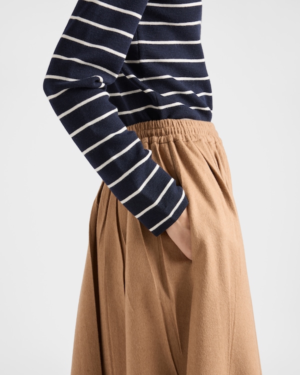Camel-hair circle midi-skirt - Camel Brown Camel-hair circle midi-skirt - Camel Brown