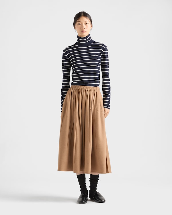 Camel-hair circle midi-skirt - Camel Brown Camel-hair circle midi-skirt - Camel Brown