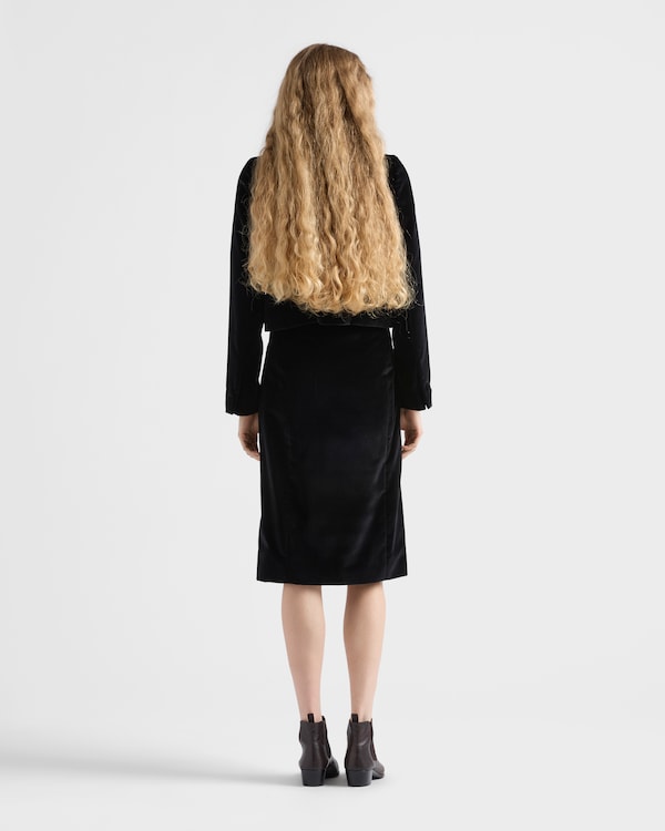 Velvet midi-skirt - Black Velvet midi-skirt - Black
