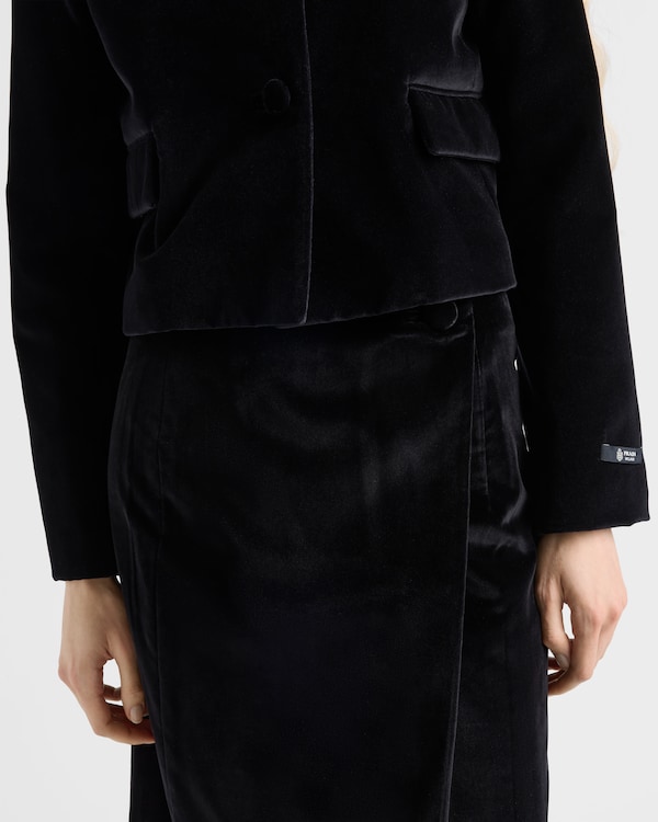 Velvet midi-skirt - Black Velvet midi-skirt - Black