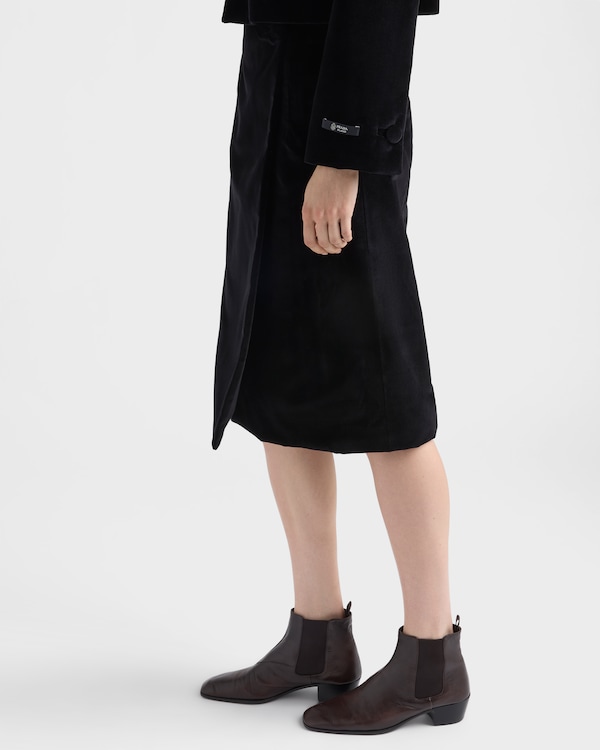 Velvet midi-skirt - Black Velvet midi-skirt - Black