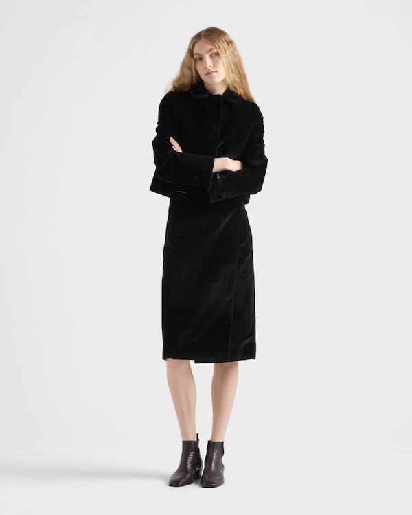 Velvet midi-skirt - Black Velvet midi-skirt - Black