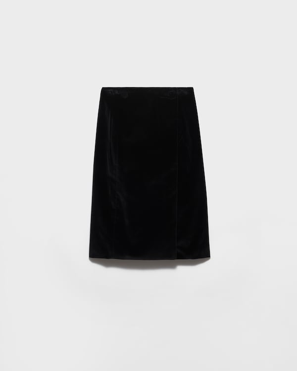 Velvet midi-skirt - Black Velvet midi-skirt - Black