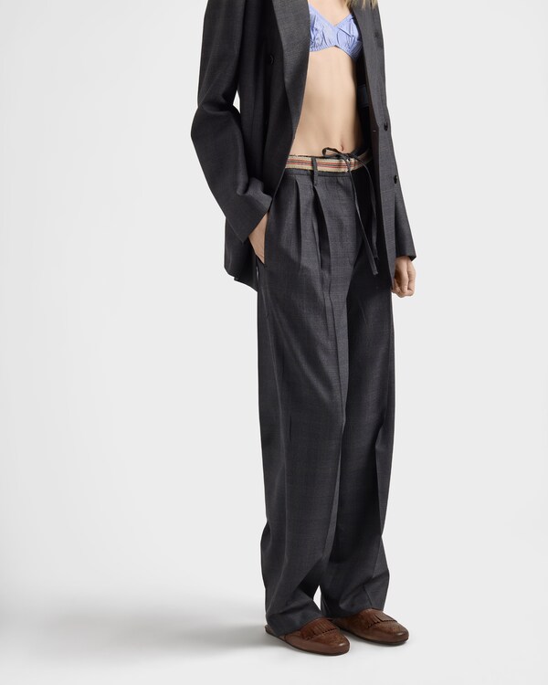 Checked wool pants - Anthracite Gray Checked wool pants - Anthracite Gray