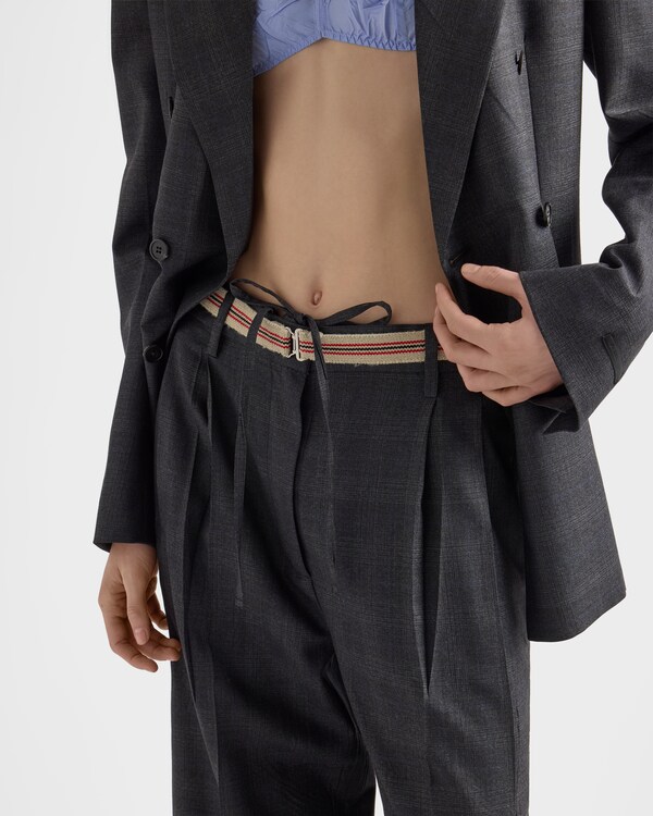 Checked wool pants - Anthracite Gray Checked wool pants - Anthracite Gray