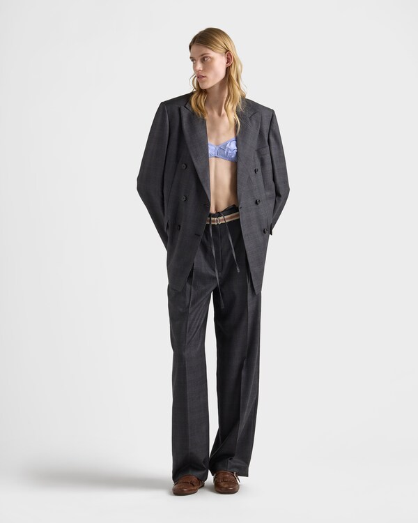 Checked wool pants - Anthracite Gray Checked wool pants - Anthracite Gray