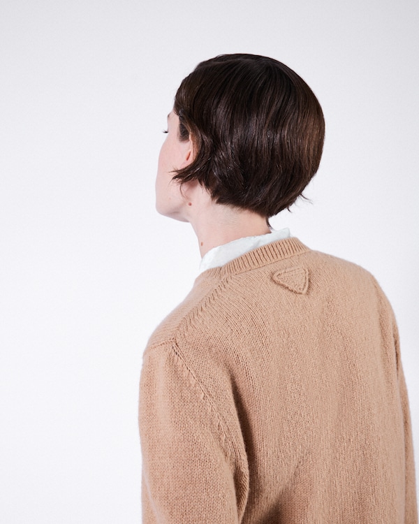 Wool and cashmere crew-neck sweater - Camel Brown Wool and cashmere crew-neck sweater - Camel Brown