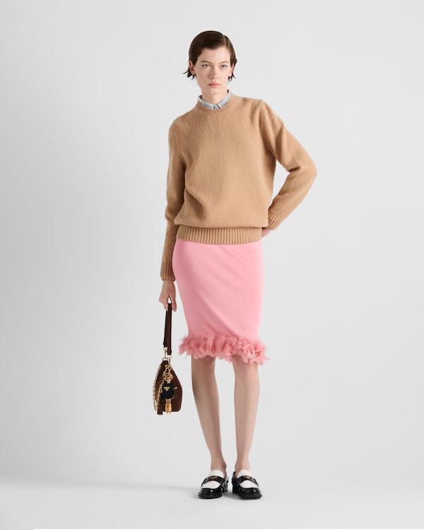 Wool and cashmere crew-neck sweater - Camel Brown Wool and cashmere crew-neck sweater - Camel Brown