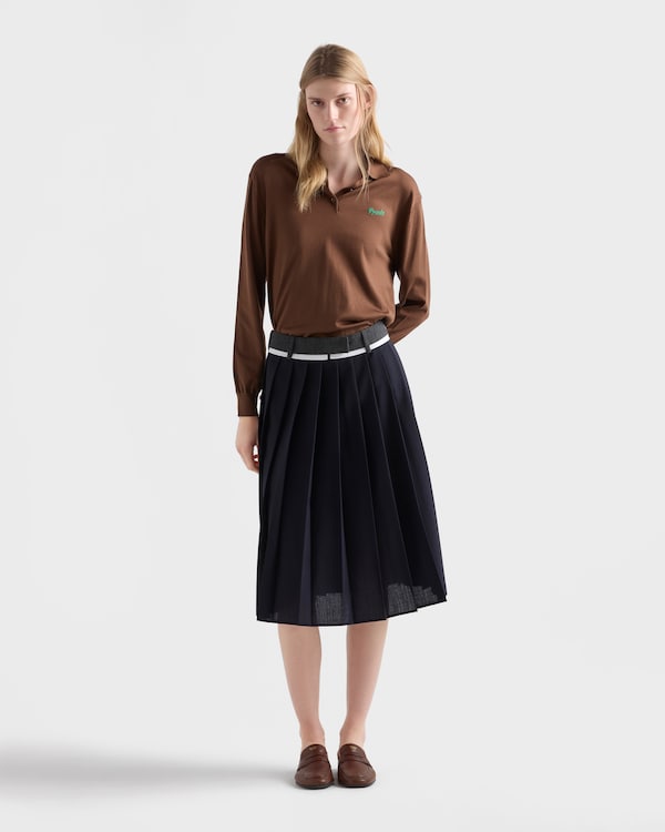 Silk polo shirt - Tobacco/Meadow Silk polo shirt - Tobacco/Meadow