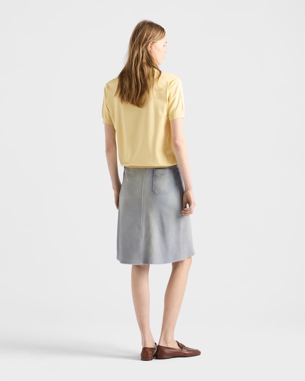 Silk crew-neck sweater - Cream/Amaranth Silk crew-neck sweater - Cream/Amaranth