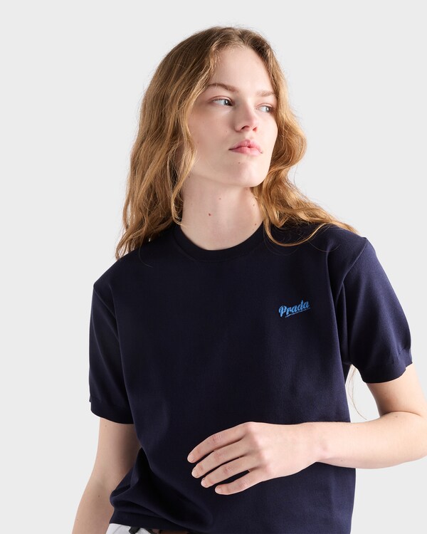 Silk crew-neck sweater - Blue/Periwinkle Silk crew-neck sweater - Blue/Periwinkle