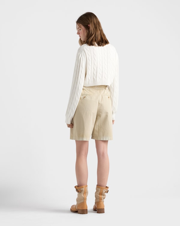 V-neck cotton sweater - White V-neck cotton sweater - White