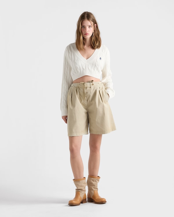 V-neck cotton sweater - White V-neck cotton sweater - White
