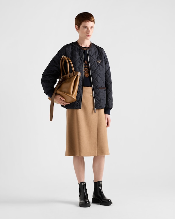 Wool and cashmere crew-neck sweater - Blue/Tobacco Wool and cashmere crew-neck sweater - Blue/Tobacco