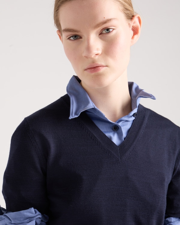 V-neck wool sweater - Navy V-neck wool sweater - Navy