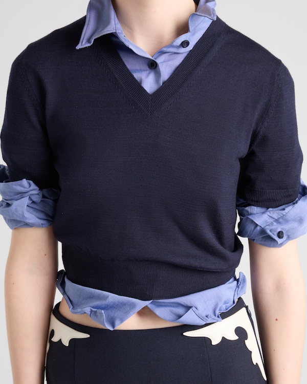 V-neck wool sweater - Navy V-neck wool sweater - Navy