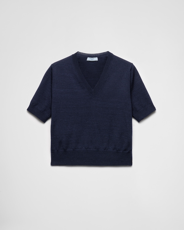 V-neck wool sweater - Navy V-neck wool sweater - Navy