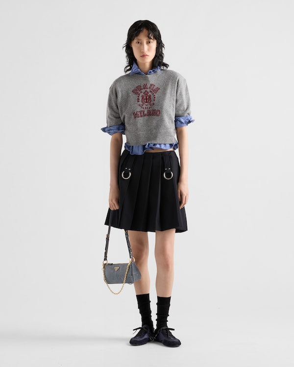 Wool and cashmere intarsia sweater - Amaranth/Grey Wool and cashmere intarsia sweater - Amaranth/Grey