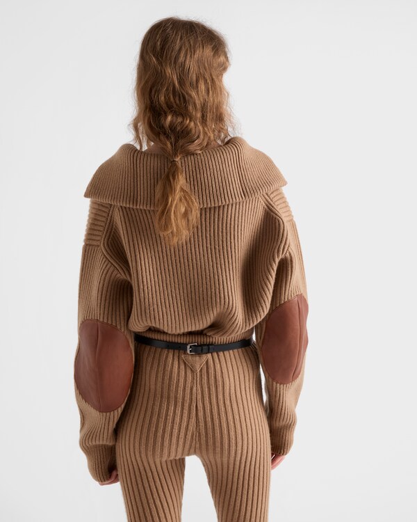 Ribbed knit cashmere sweater - Camel Brown Ribbed knit cashmere sweater - Camel Brown