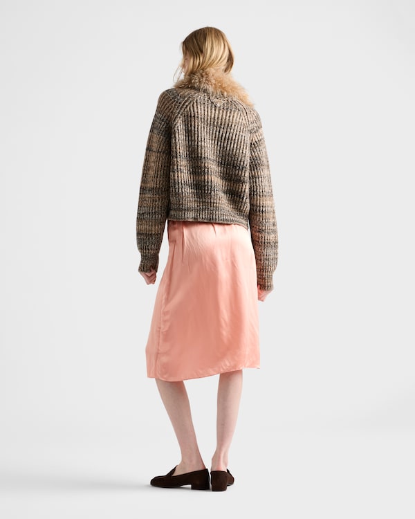 Wool and cashmere crew-neck sweater - Camel/Black Wool and cashmere crew-neck sweater - Camel/Black