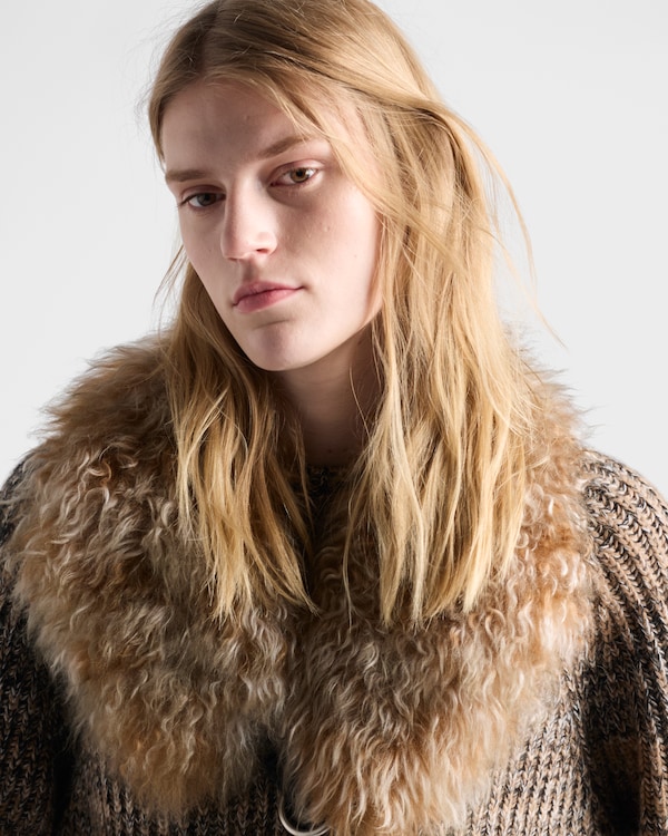 Wool and cashmere crew-neck sweater - Camel/Black Wool and cashmere crew-neck sweater - Camel/Black