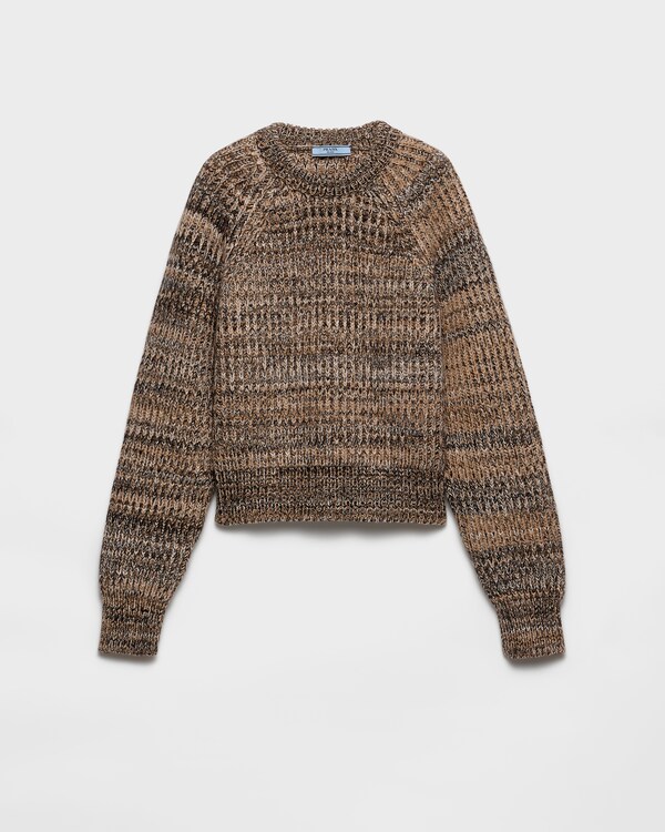 Wool and cashmere crew-neck sweater - Camel/Black Wool and cashmere crew-neck sweater - Camel/Black