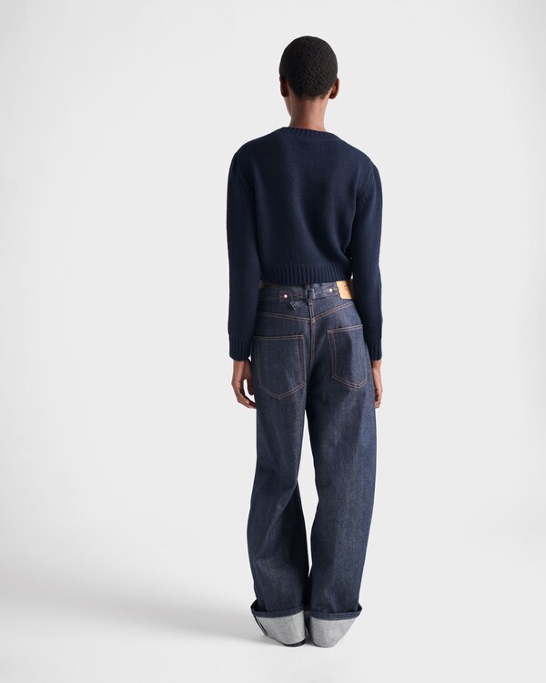 Wool and cashmere crew-neck sweater - Navy Wool and cashmere crew-neck sweater - Navy