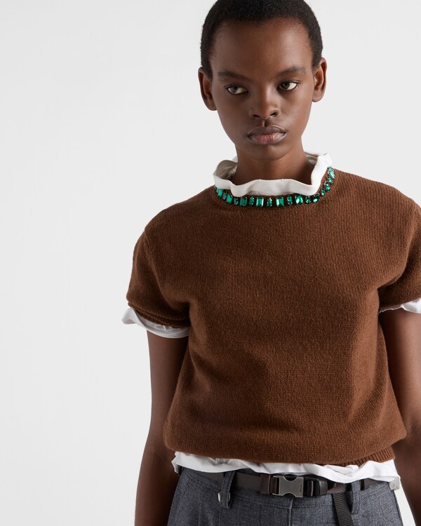Wool and cashmere crew-neck sweater - Tobacco Wool and cashmere crew-neck sweater - Tobacco