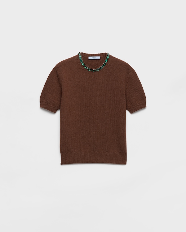 Wool and cashmere crew-neck sweater - Tobacco Wool and cashmere crew-neck sweater - Tobacco