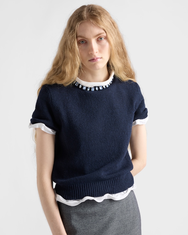 Wool and cashmere crew-neck sweater - Navy Wool and cashmere crew-neck sweater - Navy