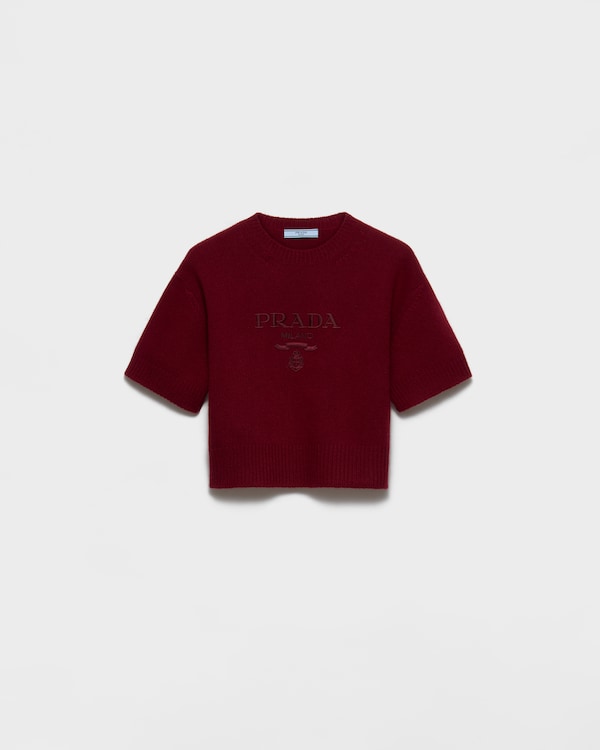 Wool and cashmere crew-neck sweater - Amaranth Red Wool and cashmere crew-neck sweater - Amaranth Red