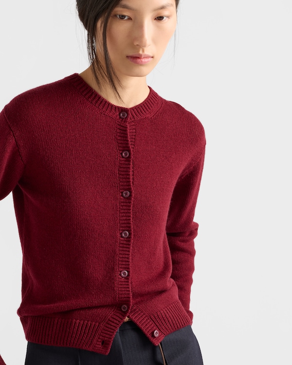 Cashmere cardigan - Amaranth Red Cashmere cardigan - Amaranth Red