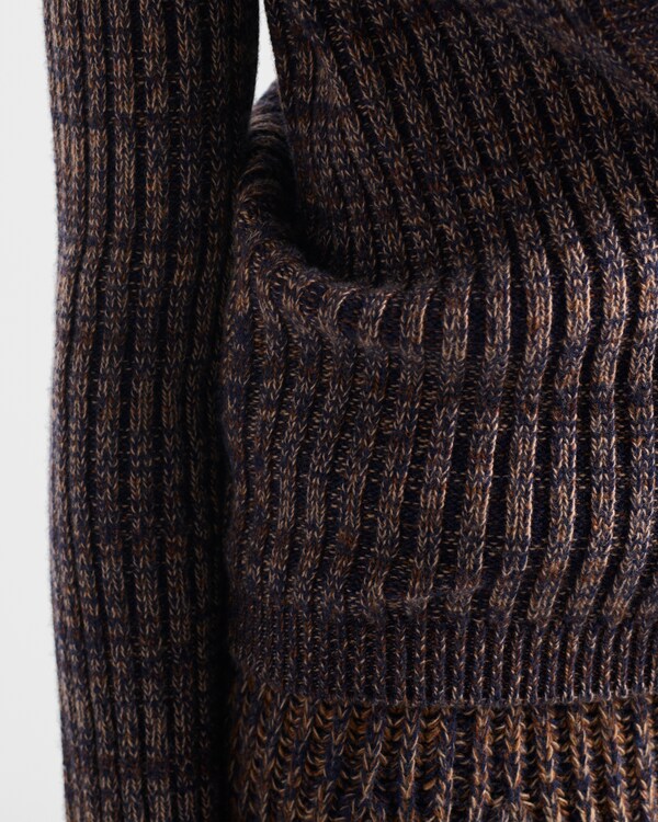 Mouliné wool cardigan - Navy Blue/Rust Mouliné wool cardigan - Navy Blue/Rust