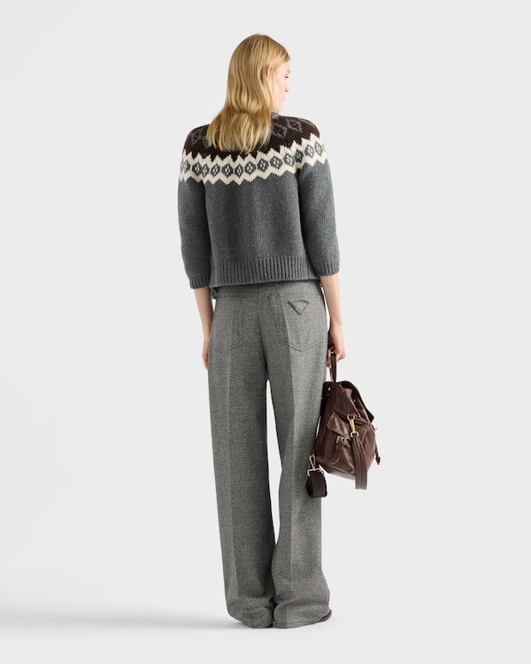 Wool and cashmere cardigan - Slate/Natural Wool and cashmere cardigan - Slate/Natural