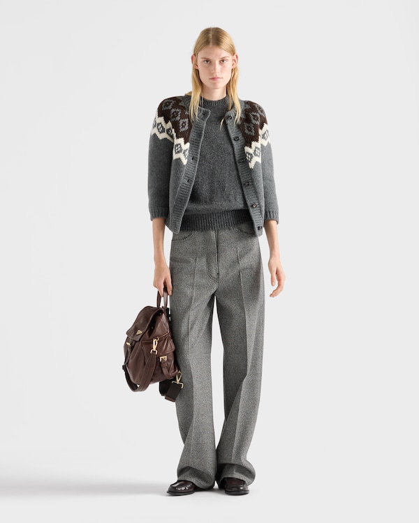 Wool and cashmere cardigan - Slate/Natural Wool and cashmere cardigan - Slate/Natural
