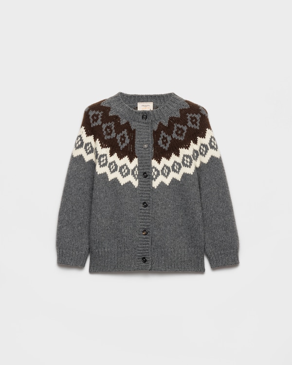Wool and cashmere cardigan - Slate/Natural Wool and cashmere cardigan - Slate/Natural