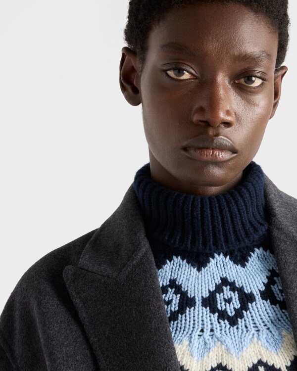 Wool and cashmere sweater - Blue/Beige Wool and cashmere sweater - Blue/Beige