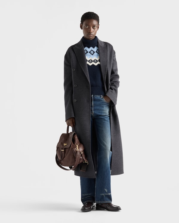 Wool and cashmere sweater - Blue/Beige Wool and cashmere sweater - Blue/Beige