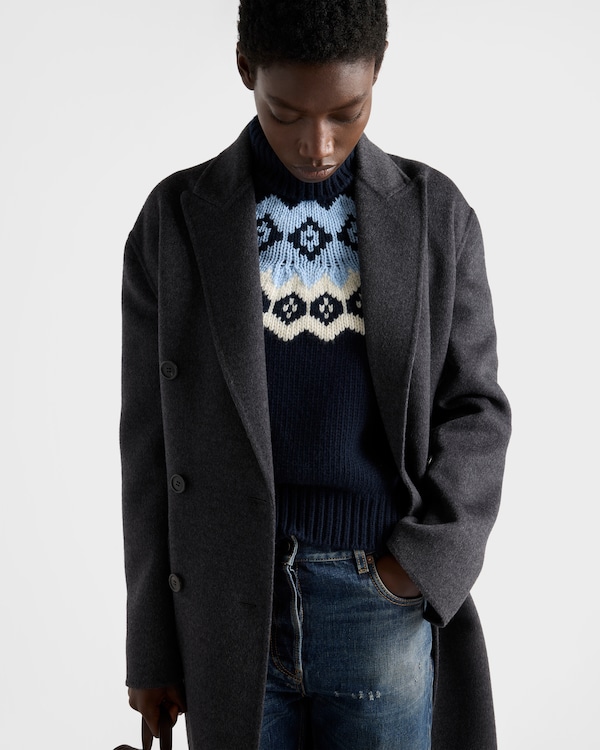 Wool and cashmere sweater - Blue/Beige Wool and cashmere sweater - Blue/Beige