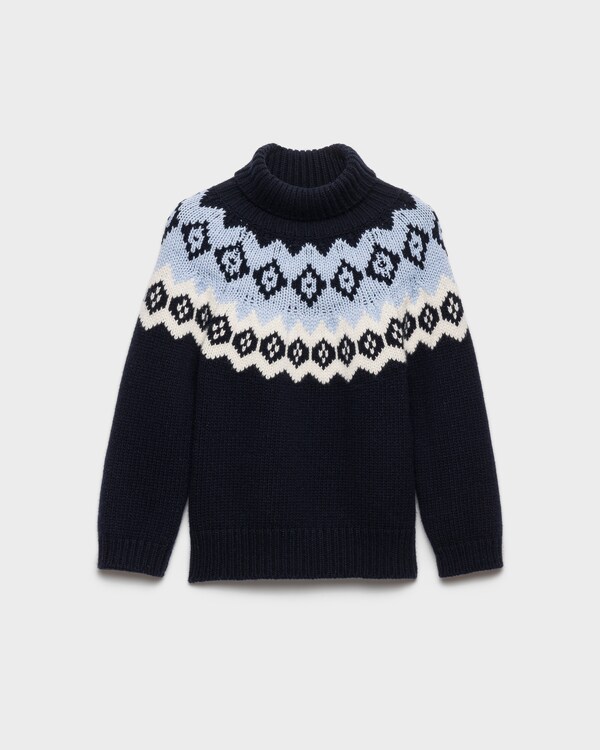 Wool and cashmere sweater - Blue/Beige Wool and cashmere sweater - Blue/Beige