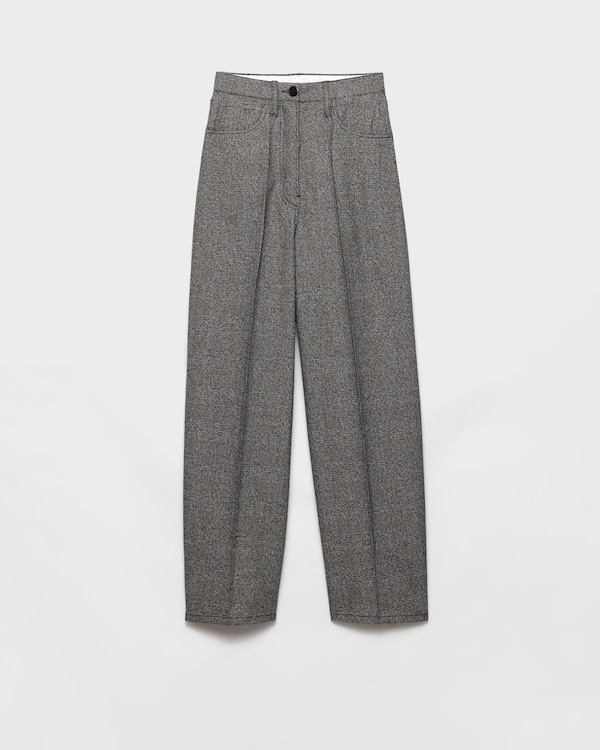 Prince of Wales check mouliné wool pants - Slate Gray Prince of Wales check mouliné wool pants - Slate Gray