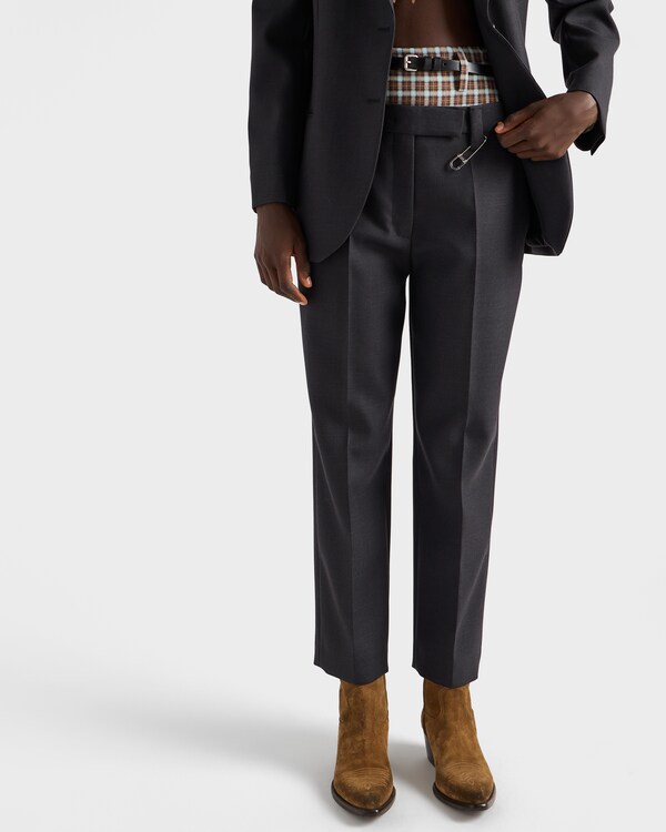 Wool gabardine pants with pin - Anthracite Gray Wool gabardine pants with pin - Anthracite Gray