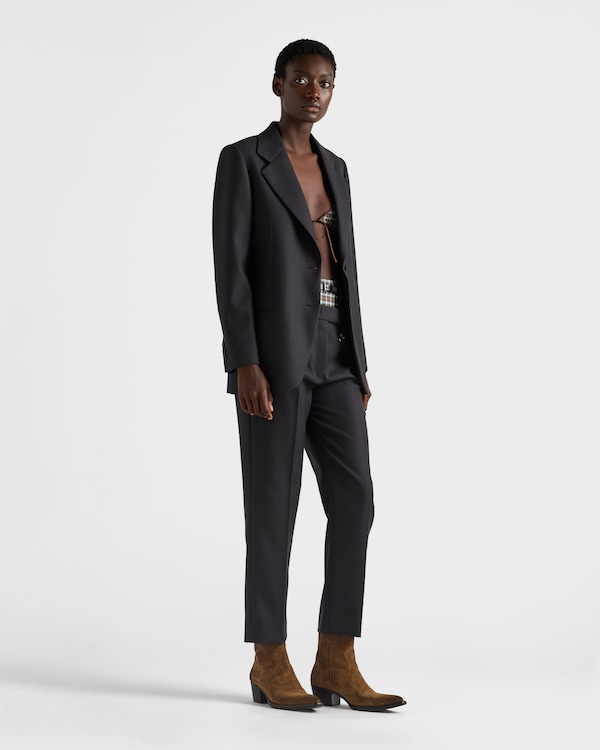 Wool gabardine pants with pin - Anthracite Gray Wool gabardine pants with pin - Anthracite Gray