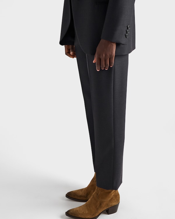 Wool gabardine pants with pin - Anthracite Gray Wool gabardine pants with pin - Anthracite Gray