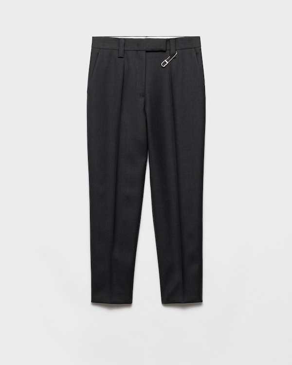 Wool gabardine pants with pin - Anthracite Gray Wool gabardine pants with pin - Anthracite Gray